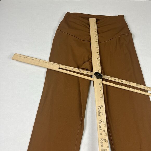 Aerie Offline Real Me High Waisted Flared Pants Brown Soft Stretch 70s Boho M - Picture 8 of 14